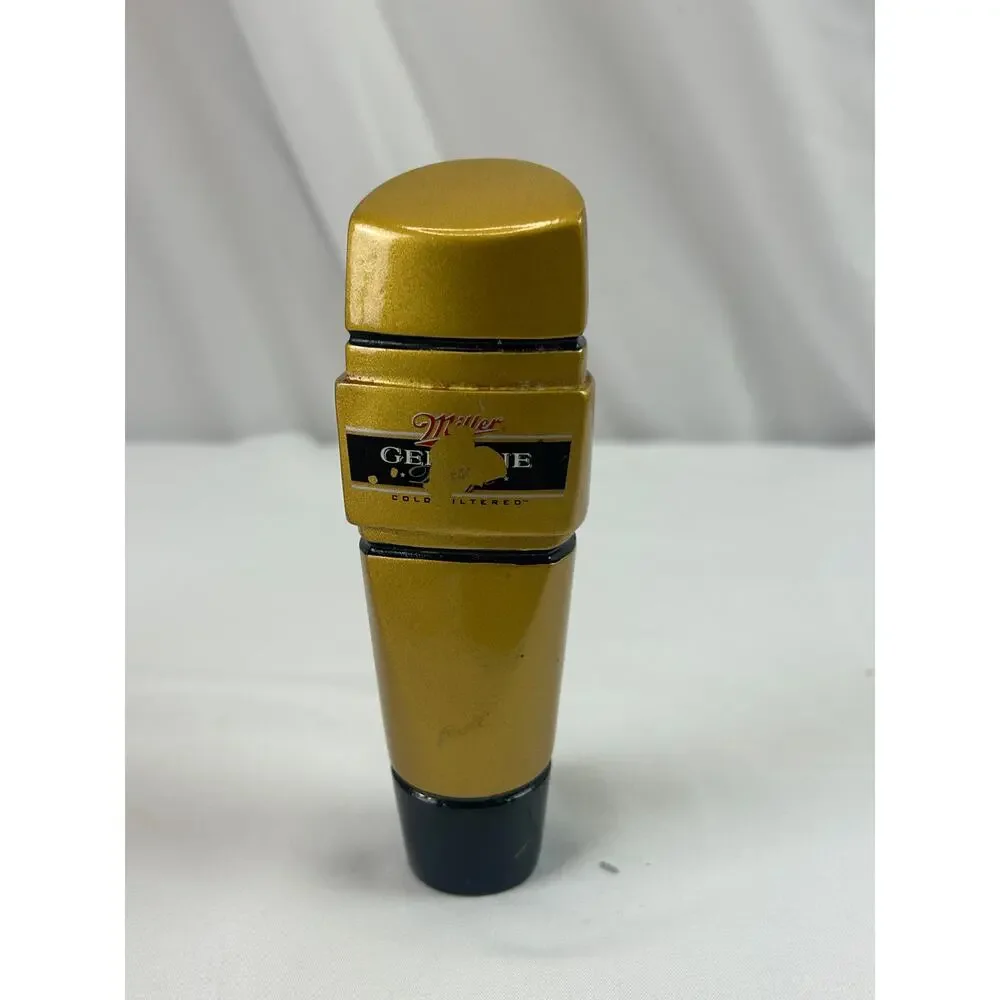 Miller Genuine Draft MGD Gold Black Beer Tap Handle Lot Large 12 Inch & Mini